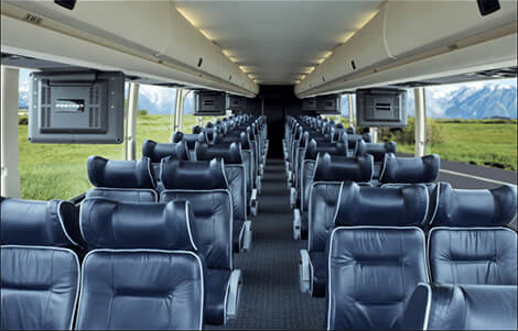 Reclining seats on a Charter Bus