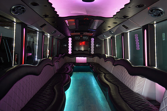 flat-screen tv on bus