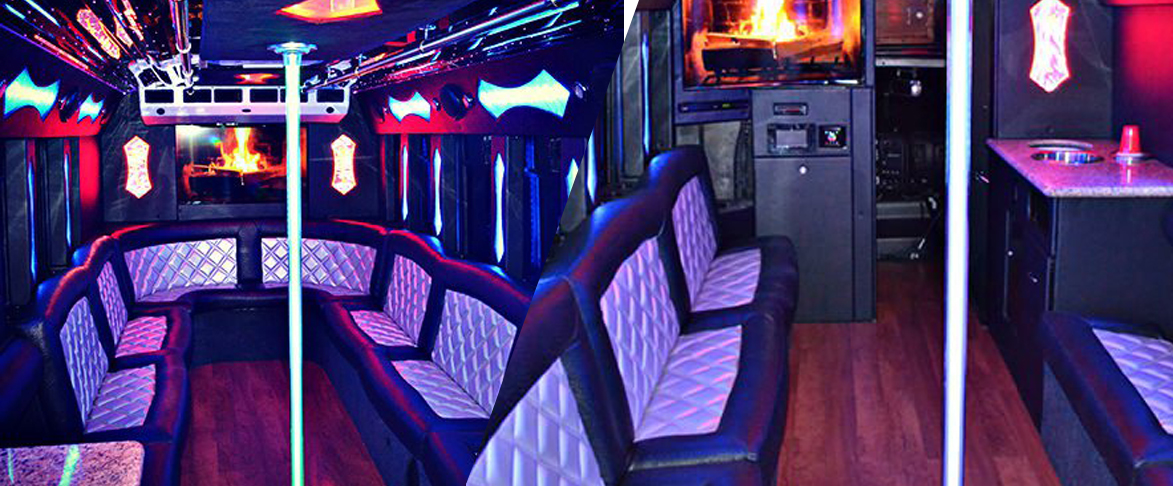 Inside a 24 Passenger Phoenix Party Bus of our new fleet