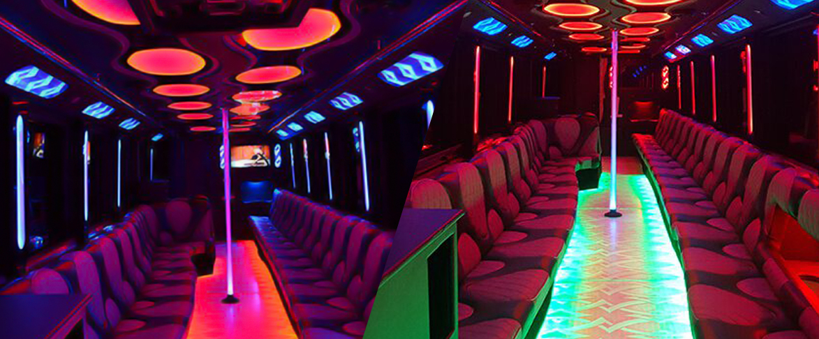 Fun features on a 55 Passenger Phoenix Party Bus